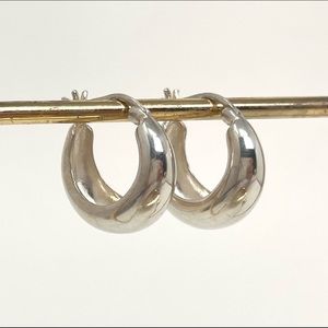 Vintage Massini 925 Sterling Silver Hoop Earrings